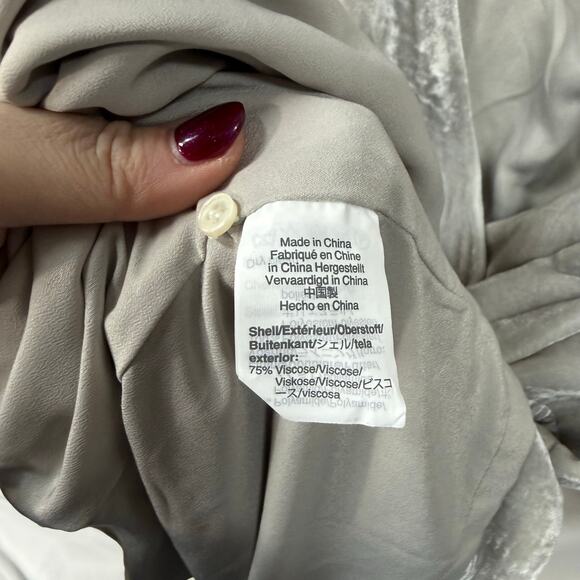 J. Crew Drapey Gray Velvet Velour Wrap Dress V-Neck Plus Size 18 - Picture 6 of 6